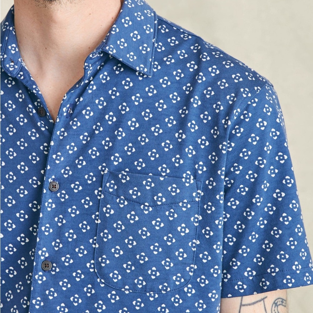 Faherty Short Sleeve Hermosa Knit Shirt Size XXL - Picture 2 of 9